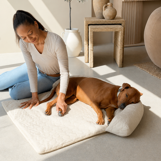 Cooling Pet Bed with Natural Fabric & Portable Design for Ultimate Comfort