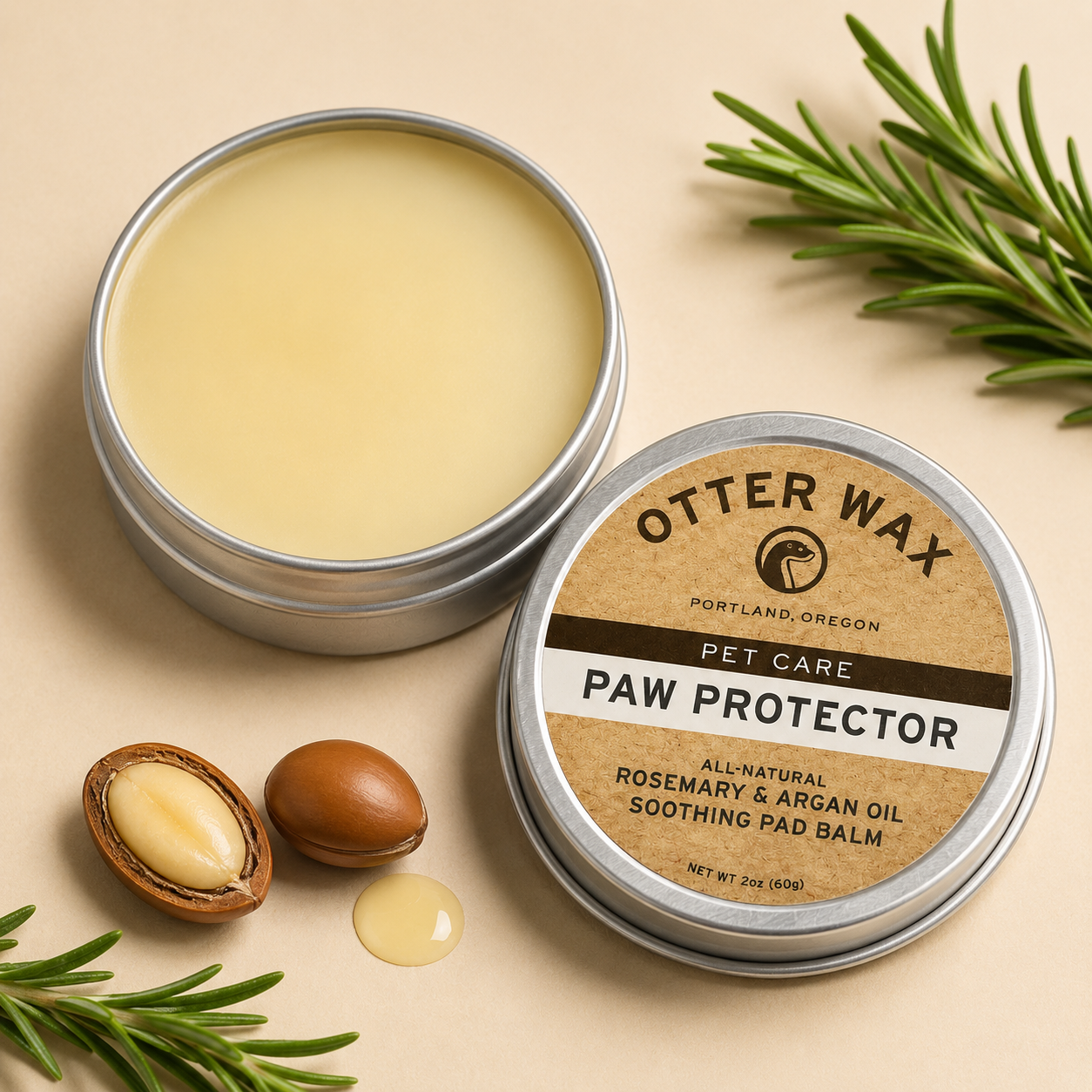 Tailvia Dog Paw and Nose Balm, Natural Moisturizing Formula